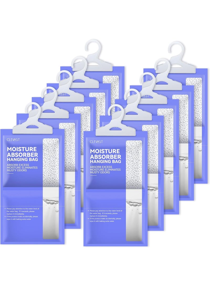 CLEVAST Moisture Absorbers Packets 10 Pack, Dehumidifier Bags for Closet, Unscented Hanging Humidity Absorber in Wardrobes, Bedrooms, Bathrooms(Net Wt. 230g/Pack) - Image 1